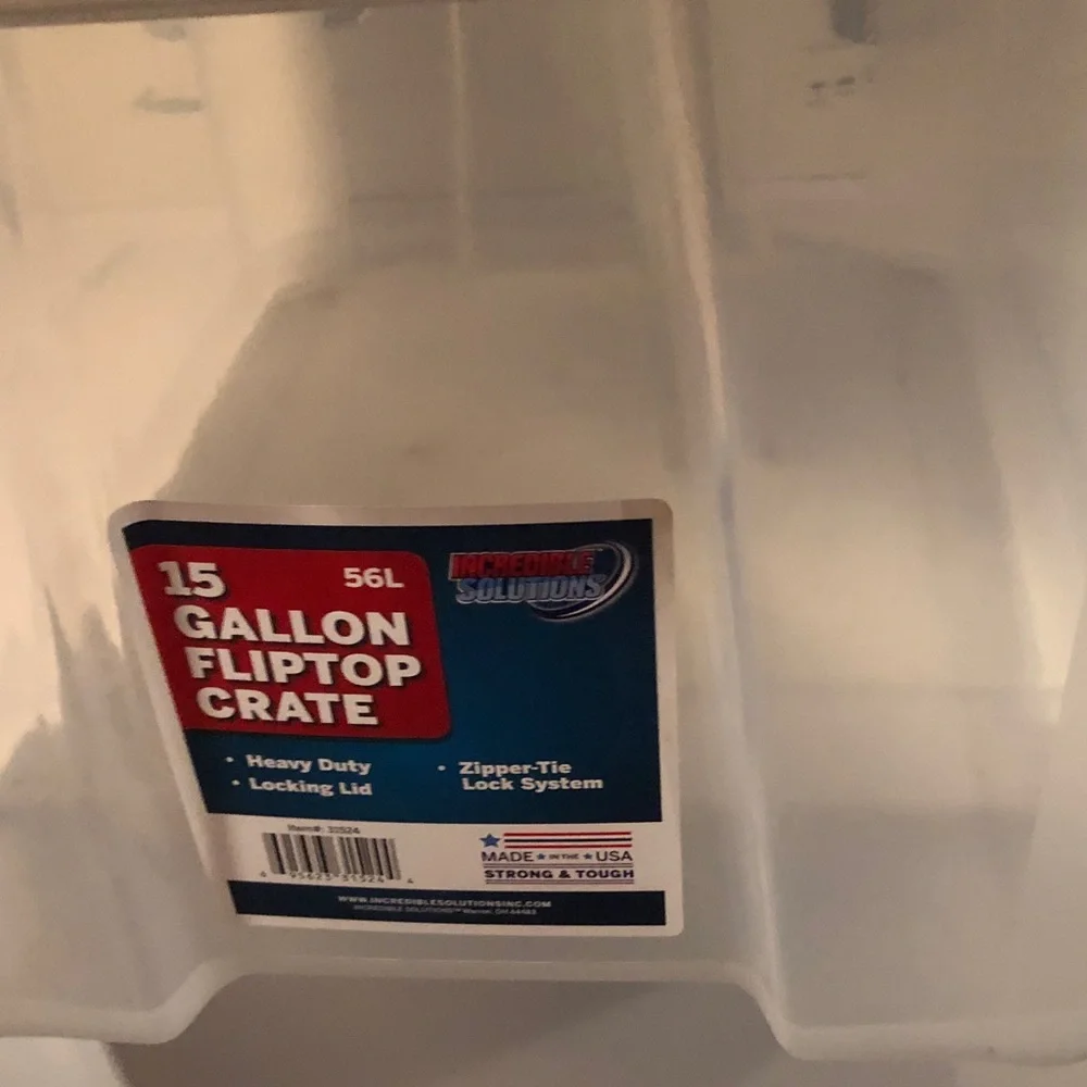 Clear Plastic Storage Bin with Black Latch